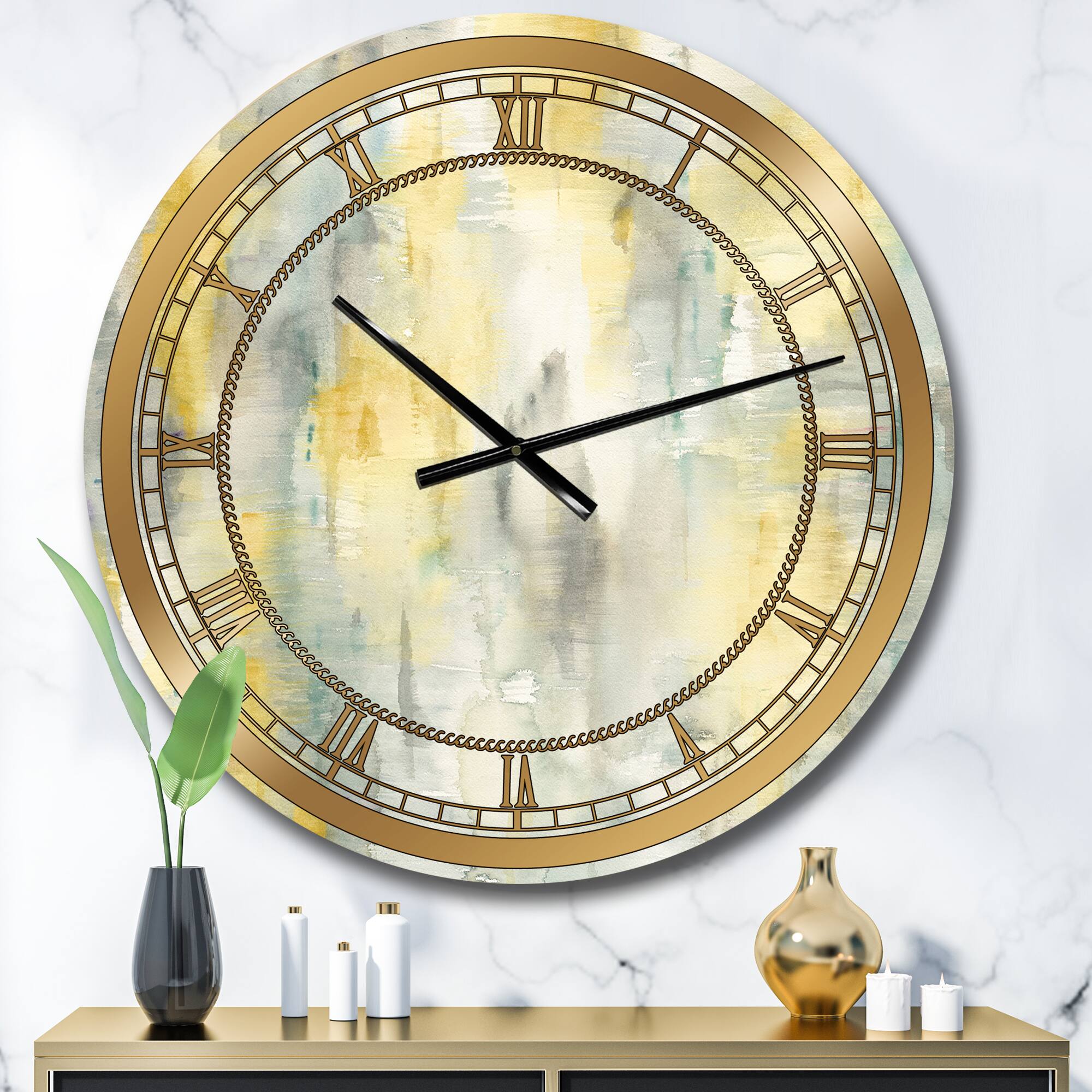 Designart Summer Shower Glam Wall Clock